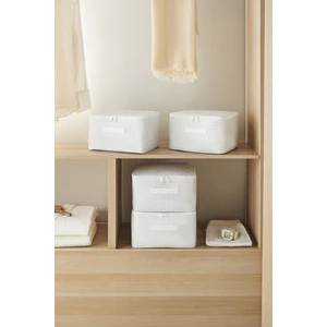 Home Wave 4 Adet Küçük Boy Gri Pötikare Baza Altı Valiz Düzenleyici Hurç 30 x 22 x 18 cm