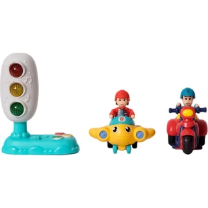 Trafik Lambalı Motosiklet ve Uçak Oyuncak Oyun Seti