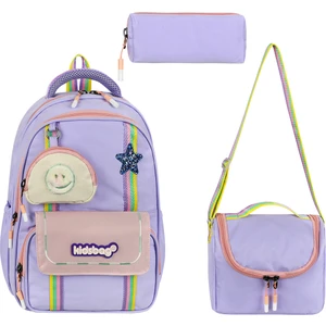 Kawaii Kore Model Kapaklı Lüks Kız Çocuk Ortopedik Ilkokul Çantası Folyolu Beslenme ve Kalemlik