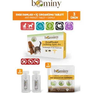Kedi Köpek Iç Dış Parazit 3' Lü Avantaj Paket(2*1 ml damla + 1 Adet İç Parazit tablet)