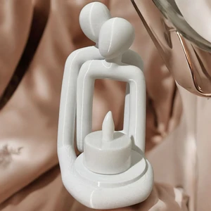 Sarılan Çift Iskandinav Mumluk (Led Mum Dahildir)