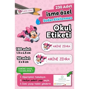 Okul Etiketi Kalem Defter Etiketi Özel Isim Yazılabilen Etiket 230 Adet Yırtılmaz Pvc Etiket