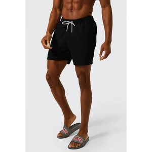 Erkek Siyah Astarlı Hızlı Kuruyan Cepli Düz Plaj Deniz Şortu