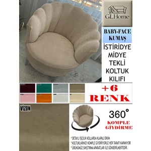 Babyface Kumaş Tekli & Berjer Koltuk Kılıfı, Papatya,istiridye, Midye Model Koltuk Kılıfı