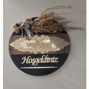 Ayetelkürsü Hoşgeldiniz Aynalı Pleksi Hediyelik Kapı Süsü