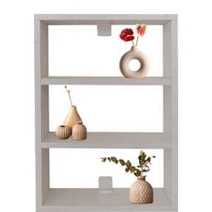 3 Katlı Duvar Tipi Baharatlık Rafı – 60X40X9 cm | Beyaz | Kolay Kurulum | Duvara Monte