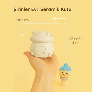Şirinler Evi Seramik Saksı/kutu | Boyanabilir Çocuk Odası Dekor