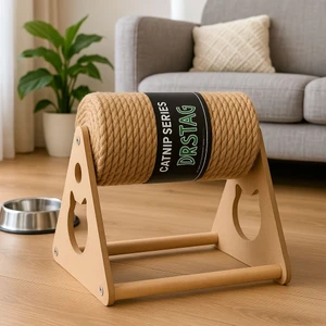 Catnipli Doğal Ipli Kedi Tırmalama Silindiri