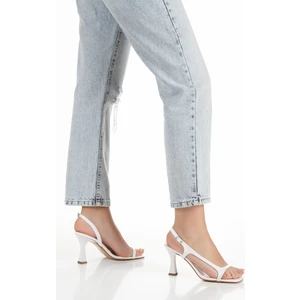 Ünal Özer Kadın Bant Detaylı Arkası Açık Yüksek Topuklu Klasik Ayakkabı UN001-0313