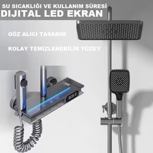 Rena Design Antresit Dijital Ekran  Piyano Fonksiyonel Akıllı Duş Sistem Banyo Batarya Robot Yağmurlam Ambiyans