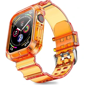 Apple Watch Seri 10 42MM Uyumlu Silikon Kordon ve Kasa Koruyucu