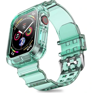 Apple Watch Seri 10 42MM Uyumlu Silikon Kordon ve Kasa Koruyucu