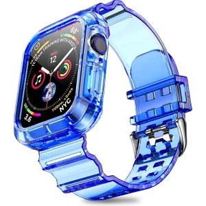Apple Watch Seri 10 46MM Uyumlu Silikon Kordon ve Kasa Koruyucu