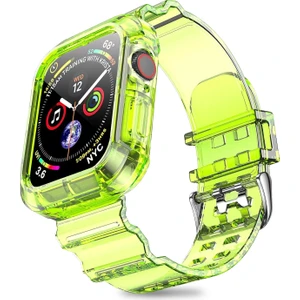 Apple Watch Seri 10 46MM Uyumlu Silikon Kordon ve Kasa Koruyucu
