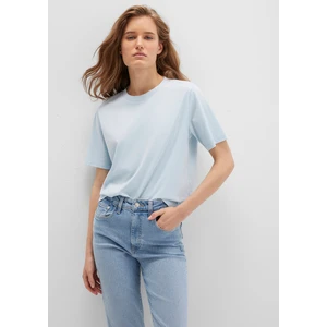 Bisiklet Yaka Mavi Basic Tişört 1600955-89484