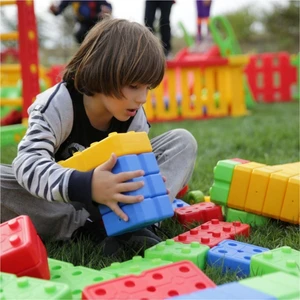 Bahçe Oyuncak 48 Parça Büyük Tuğla Blok Seti - Eğitici ve Beceri Geliştirici Oyuncak | 3+ Yaş, Renkli Yapı Blokları