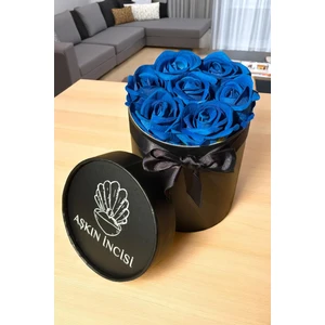 Sevgiliye Özel Hediye Gül Kutu Mavi Hediyelik Çiçek Doğum Günü Sepeti Kız Arkadaşa Eşe Sevgili
