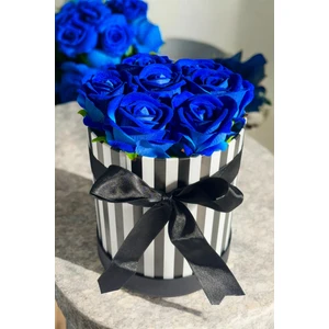 Sevgiliye Özel Hediye Gül Kutu Mavi Hediyelik Çiçek Doğum Günü Sepeti Kız Arkadaşa Eşe Sevgili