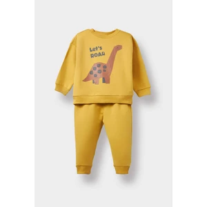 Erkek Bebek 2'li Takım Dinozor Baskılı Sweatshirt Eşofman Altı E9264A525AU