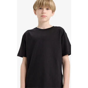 Erkek Çocuk Bisiklet Yaka Basic Düz Kısa Kollu Okul Tişörtü K1687A625AU