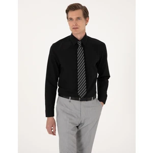 Pierre Cardin Erkek Siyah Slim Fit Uzun Kollu Basic Gömlek 50316734-VR046