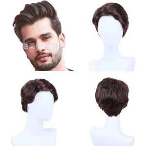 Erkekler Için Peruk Elyaf Yüksek Sıcaklık Ipek Saç Modelleri (Yurt Dışından)