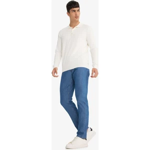 %100 Pamuk Tapered Fit Daralan Paça Jean Pantolon F8016AX25AU