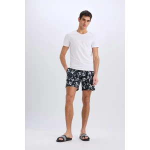 DeFactoFit Regular Fit Baskılı Esnek Dokulu Diz Boyu Sporcu Deniz Şortu B5994AX25HS