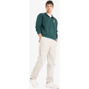 %100 Pamuk Wide Leg Beli Bağcıklı Lastikli Paraşüt Jogger Pantolon E8729AX25AU