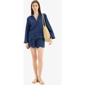 %100 Pamuk Regular Fit Brode Plaj Şortu E0599AX25SM