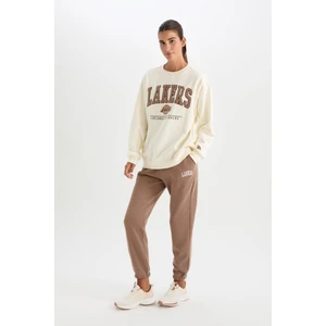 DeFactoFit NBA Los Angeles Lakers Jogger Eşofman Altı Standart Fit Cepli Standart Boy Kalın D2430AX24AU
