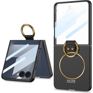 Samsung Galaxy Z Flip 7 Kılıf Manyetik Şarj Özellikli Yüzüklü Sert Kıpta Kapak