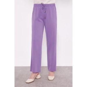 Lila Beli Lastikli Spor Pantolon