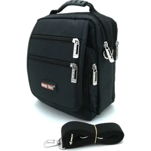 SEVEN TEEN SU GEÇİRMEZ KUMAŞ ÇOK GÖZLÜ EL ÇANTASI 2249 (SİYAH)