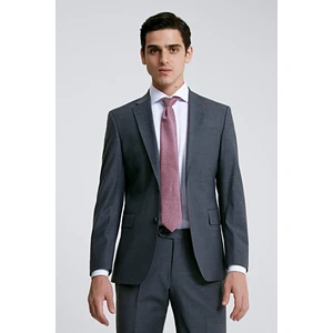Ds Damat Slim Fit Gri Yünlü Travel Takim Elbise