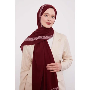 Mürdüm Labirent Desen Medine Ipeği Şal