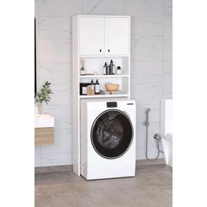 Plato Çamaşır Makinesi Dolabı 4 Raflı 2 Kapaklı Çamaşır Makinesi Dolabı Banyo Dolabı