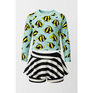 Etek Detaylı Kız Çocuk Desenli Mayo 3-10 Yaş 11918