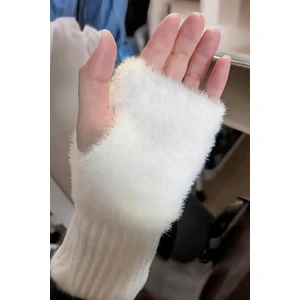 Hitit Socks Kadın 1 Çift Kışlık Parmaksız Termal Esnek Polarlı Peluş Eldiven