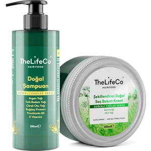 Thelifeco Günlük Bakım - Doğal Şampuan 250 ml & Durulanmayan Doğal Saç Bakım Kremi 200 ml