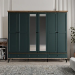 Silva 6 Kapaklı  Çekmeceli Mdf Gardırop
