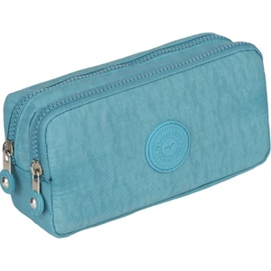 Açık Yeşil İki Gözlü Krinkıl Kumaş Kalem Çantası Kalemlik 124