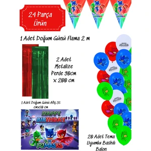 Perde ve Afişli Doğum Günü Parti Malzemeleri Süsleri Seti