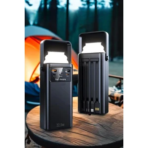 50000 Mah Hızlı Şarj 22.5W Taşıma Askılı Powerbank Kendinden Kablolu Şarj Istasyonu LED Fenerli