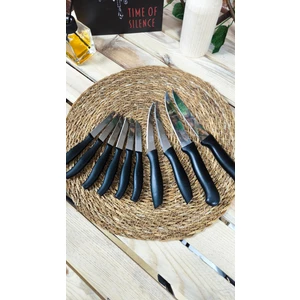 Lazerli Bıçak Seti 10 Parça Siyah Ekmek Bıçağı*2, Sebze Bıçağı*2, Meyve Bıçağı*6