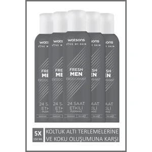 Fresh Men Pudrasız Deodorant Sprey 5x150ml
