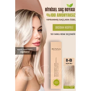 Amonyaksız Bitkisel Yıpranmış Saçlar İçin Saç Boyası 8-B Açık Bej 60 ml