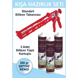 Pencere Kapı Silikonu. Sızdırmaz. Iç-Dış Mekan 280 gr 3 Adet - Tabanca Hediyeli