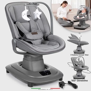 Materno Premium Elektrikli Otomatik Sallanan Ana Kucağı Kademeli Gri
