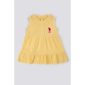 U.S. Polo Assn. Weaving A Frill Skirt Açık Sarı Bebek Elbise